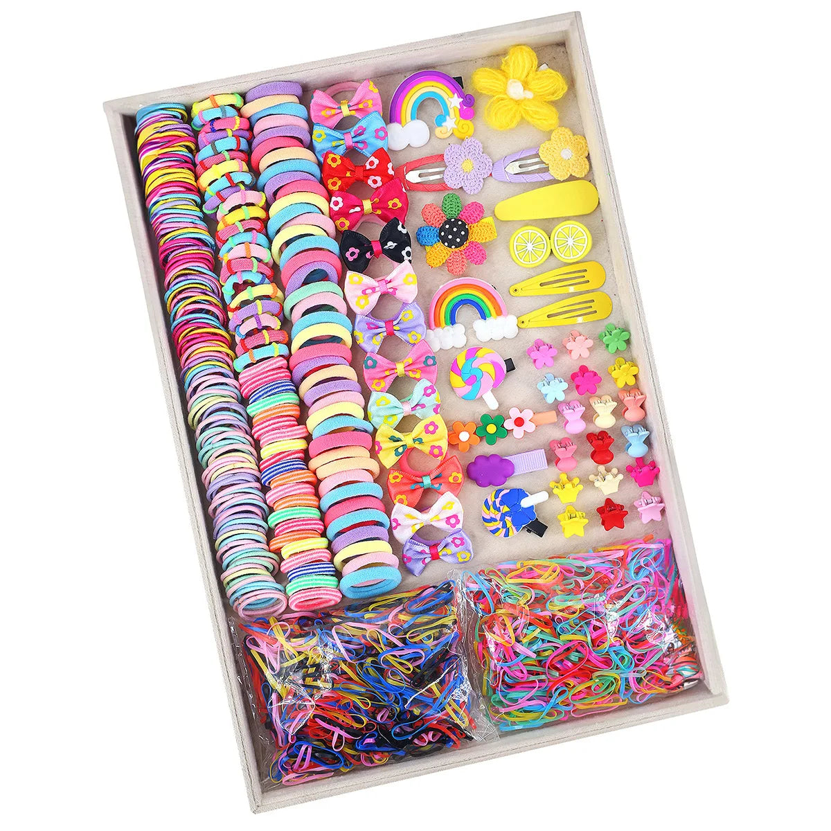 780-1800Pcs Colorful Hair Bands Set Nylon Ealstic Hair Ties Ponytail Hold Scrunchie Rubber Band Kid Baby Girls Hair Accessories.