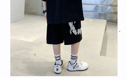 Boys Summer Trendy Casual Sports 2pcs T-shirts+Pants Suits 3-14 Years Teenage Boys Hip Hop Style Fashion Outfits Clothes Sets.