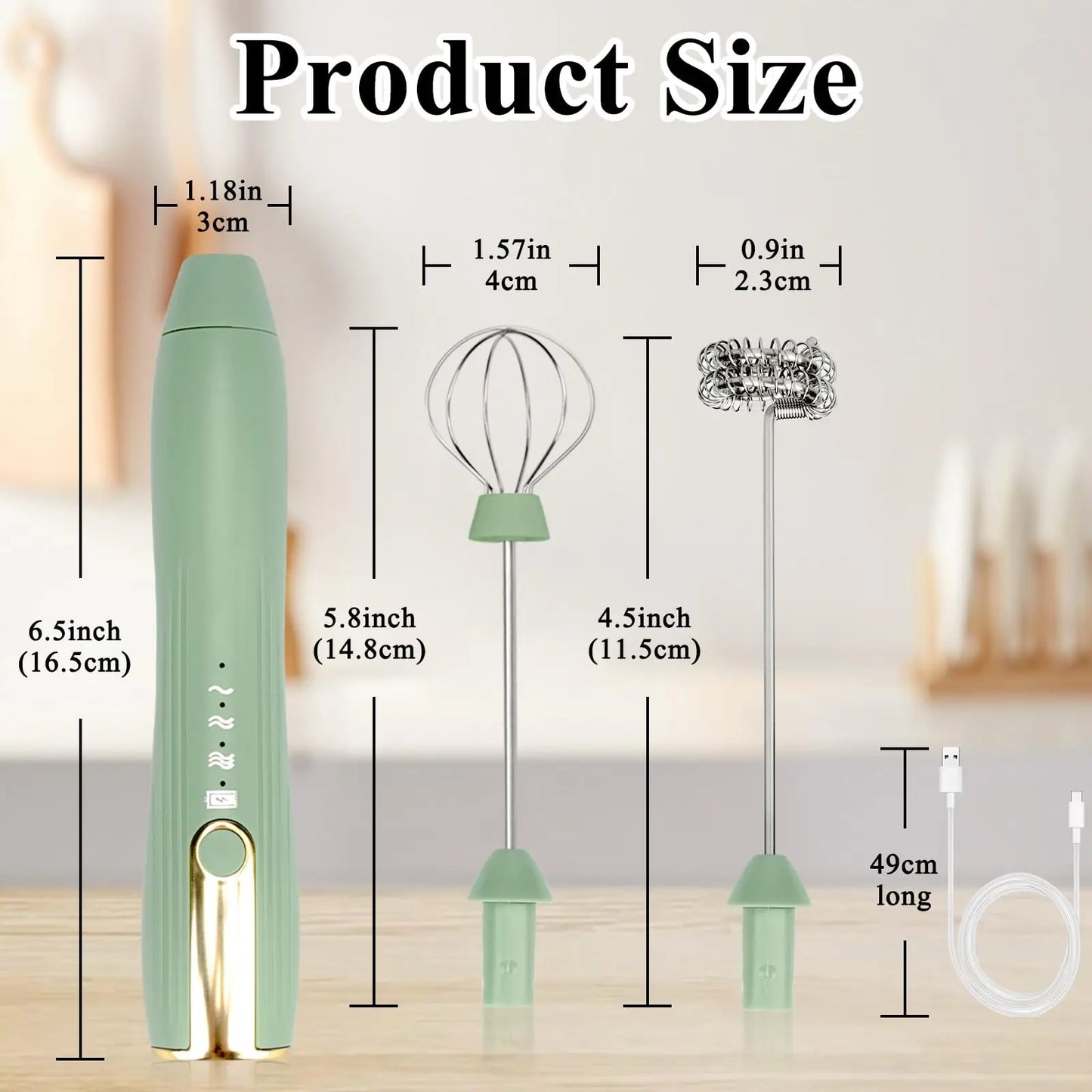 Hand Mixer Milk Frother for Coffee Matcha Handheld Foam Maker Electric Whisk Drink Mixer Rechargeable Egg Beater With Stand.