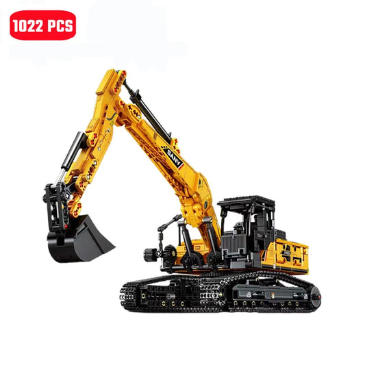 SEMBO BLOCK 1022pcs Excavator Models Building Blocks MOC City Construction Engineering Vehicle Bricks Educational Toys Boys Gift.