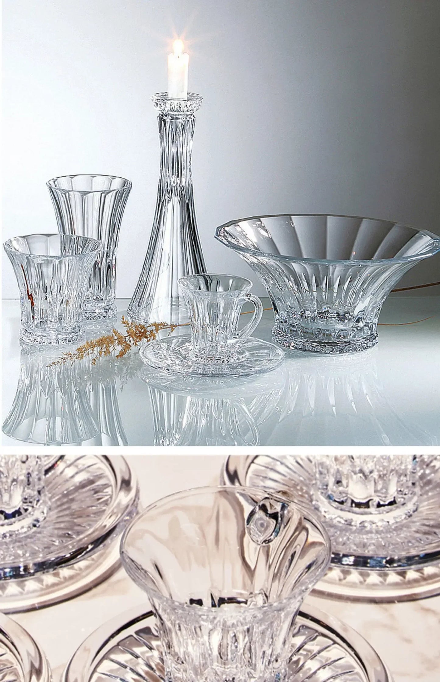 Crystal Glass Cappuccino Hot Drink Coffee Cup Simplicity Household Creative Transparent Flower Tea Hot Drink Cup and Saucer Set.