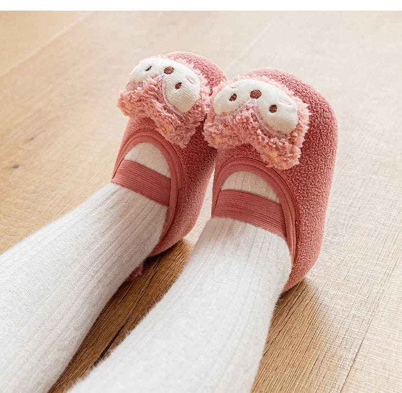 Lovely Infant Slippers Toddler Kids Boy Girl Knit Crib Shoes Warm Cute Cartoon Anti-slip Prewalker Newborn Slippers Baby Shoes