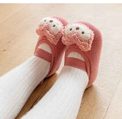 Lovely Infant Slippers Toddler Kids Boy Girl Knit Crib Shoes Warm Cute Cartoon Anti-slip Prewalker Newborn Slippers Baby Shoes