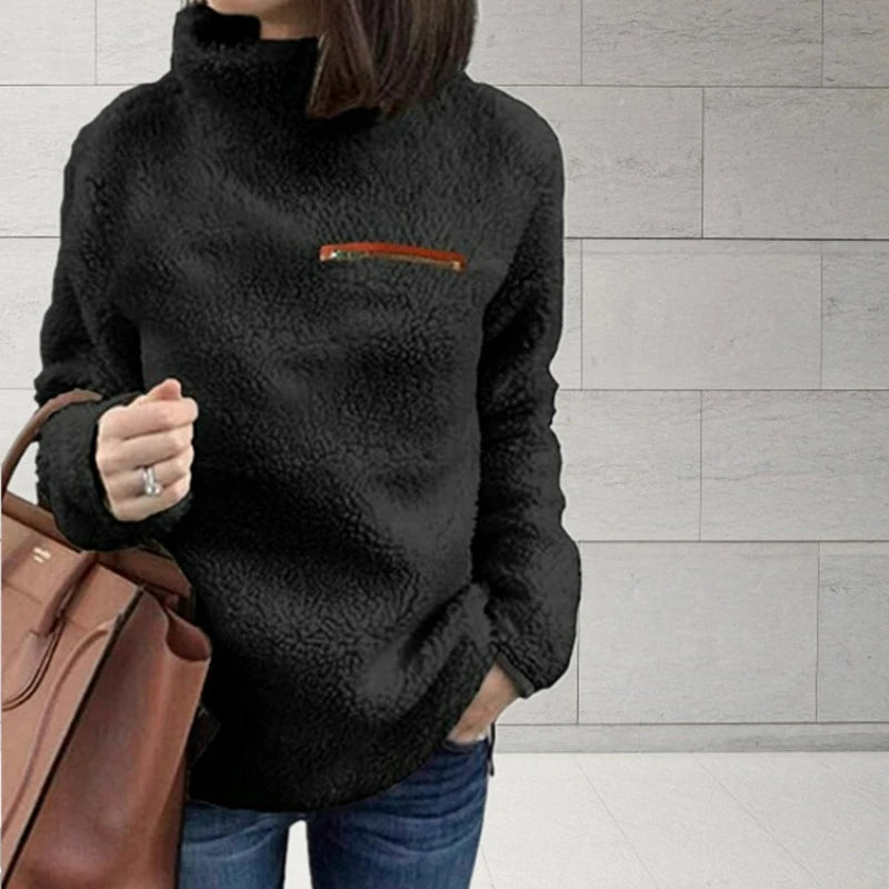 Winter Super Weich und Bequem Einfarbig Rollkragen Pullover frauen Pullover Fashion Zipper Sexy Top Damen Hipster Kleidung.
