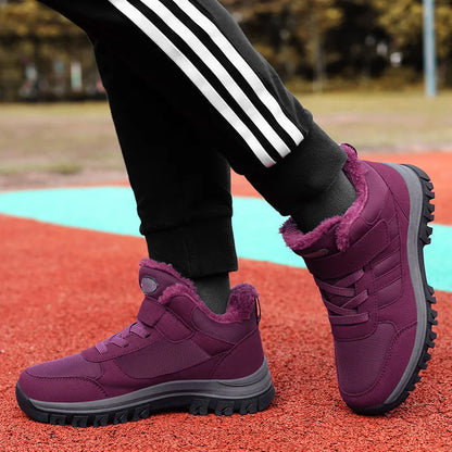 Ladies Snow Boots Warm Winter New Plush Thick Sole Casual Non-slip Comfort Shock-absorbing Unisex Outdoor Flat Walking Shoes.