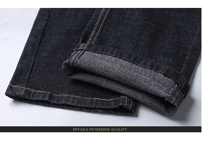 Men Fashion Straight Jeans Mens 2025 New Stretch Slim Fit Pants Comfortable Soft Business Denim Trousers Male Brand Clothing.