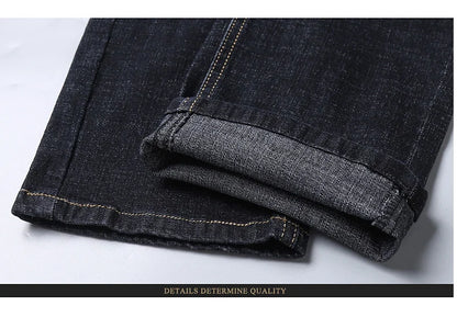 Men Fashion Straight Jeans Mens 2025 New Stretch Slim Fit Pants Comfortable Soft Business Denim Trousers Male Brand Clothing.