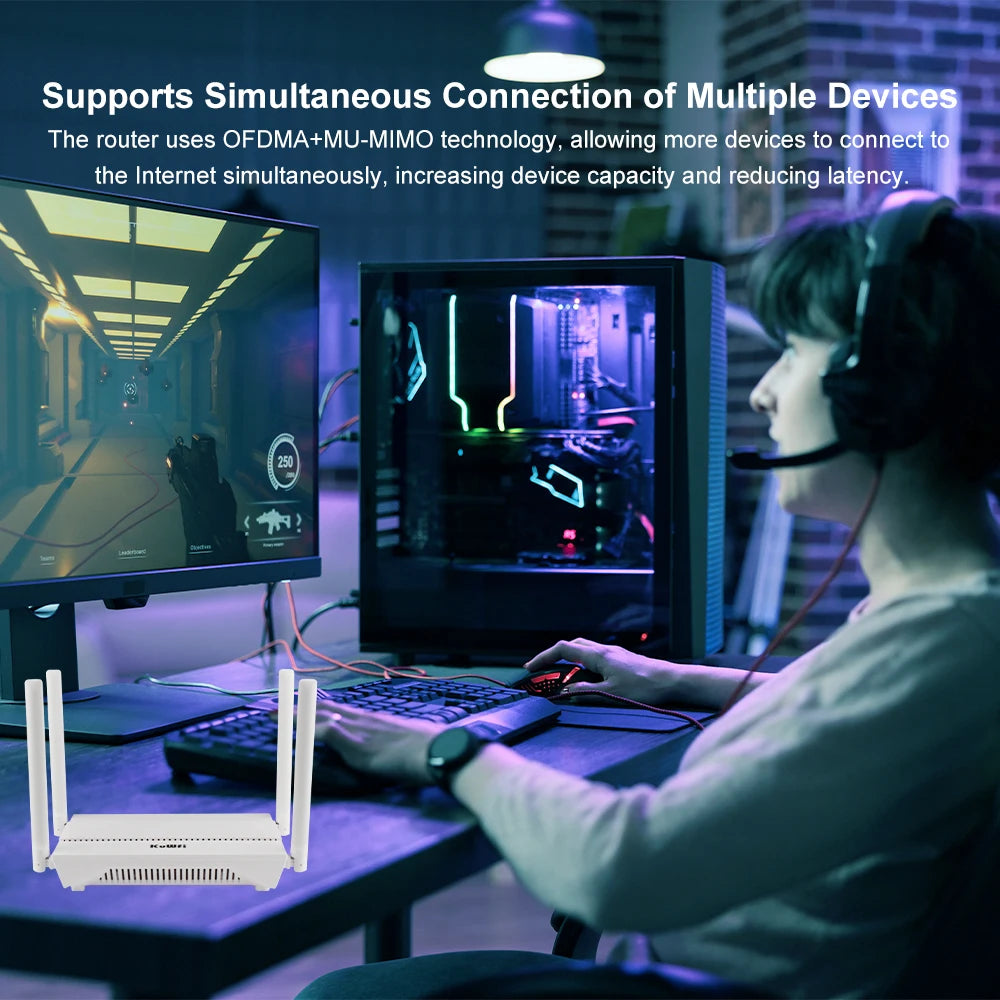 KuWFi AX3000 WiFi6 Router 3000Mbps 2.4GHz 5GHz Dual Band WiFi Router Gigabit WAN LAN Port AP Repeater Mode Support MESH VPN WPS.