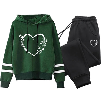 Loose and Comfortable Two Piece Set for Women Stripe Women's Tracksuit 2025 Women's Sports Suit Casual Hoodie Daily Jogging Sets.