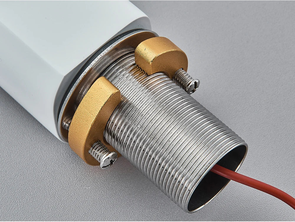 White Smart Sensor Basin Faucet Screen Digital Display Hot Cold Water Mixer Tap Touchless Vanity Sink Faucet For Bathroom