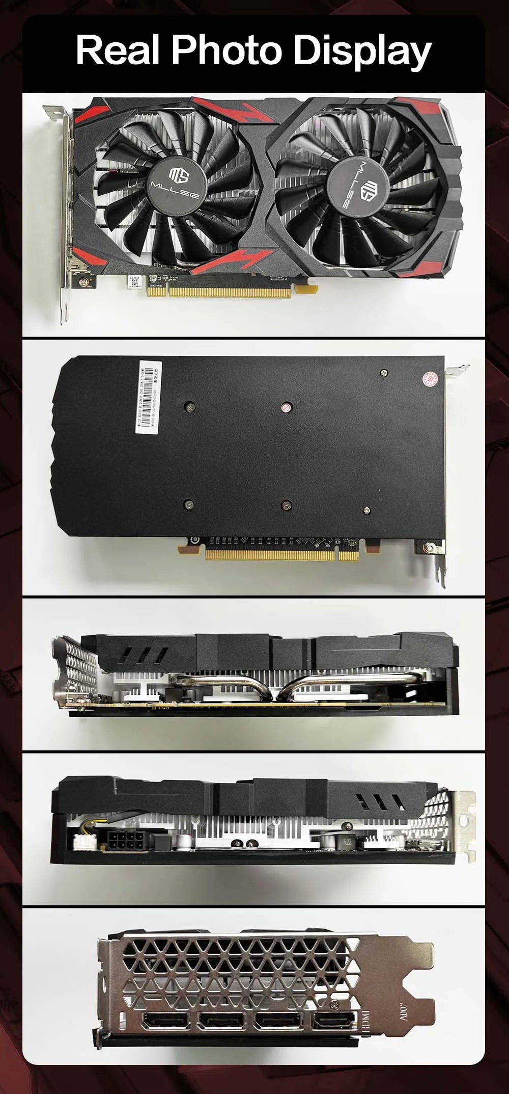 MLLSE AMD RX 580 8GB 2048SP Gaming Graphics Card GDDR5 256Bit PCI-E 3.0 ×16 8Pin Radeon GPU Rx 580 Video Card Placa De Video.