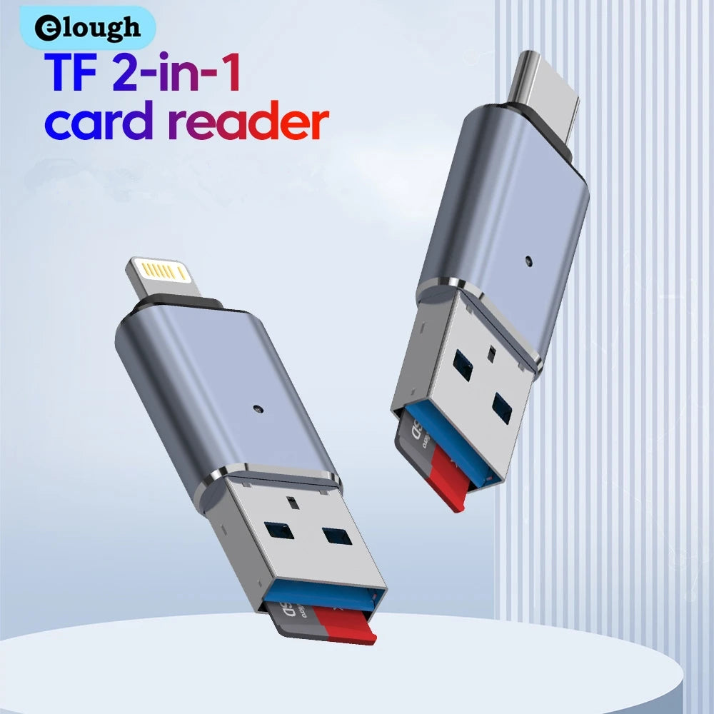 Elough USB 3.0 Card Reader SD TF Card Reader Lightning adaptador usb a tipo c High Speed Cardreader For iPhone Accessories.