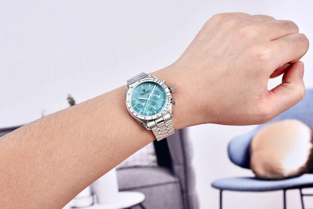 PAGANI DESIGN 2025 New Moon Watch Retro Luxury Quartz Watches For Men Stainless steel Luminous waterproof Sport Chronograph Man