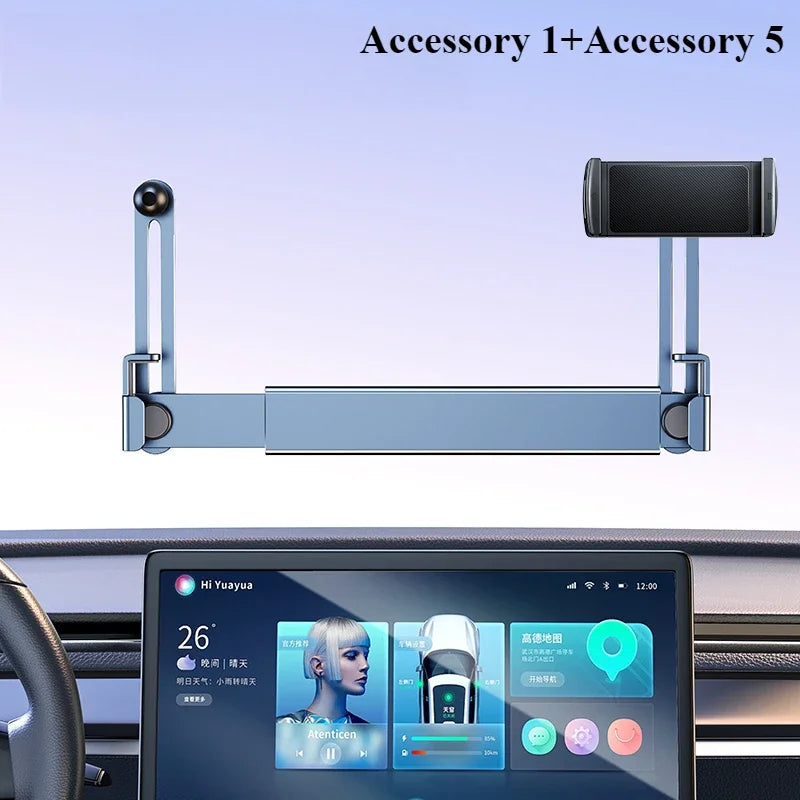 Oatsbasf Dual-position Car Screen Phone Holder Stand Metal Aluminum Adjustable for Tesla Model 3 Highland Y Car Accessories