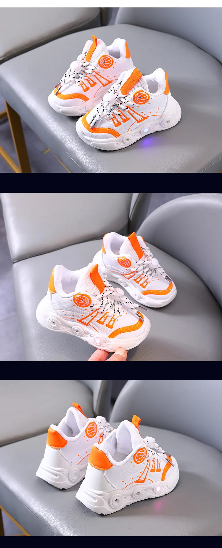 Hot Sales Lovely Fashion Kids Sneakers Cute Classic LED Lighted Baby Girls Boys Sneakers Glowing Children Shoes Toddlers.