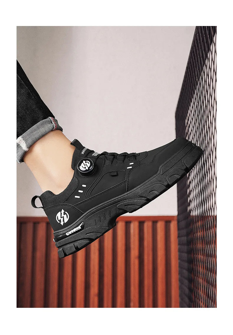 Men Sneakers Spring Autumn New High Top Men Casual Leathers Thick Soled Trendy Wear Resistant Short Boots Platform Sports Shoes.