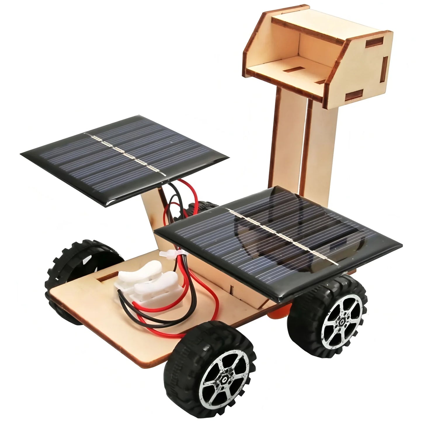 Solar Car Lunar Exploration Vehicle Children's Diy Hand-Assembled Model Diy 3d Wooden Puzzle Science And Education Toys.