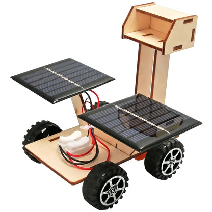 Solar Car Lunar Exploration Vehicle Children's Diy Hand-Assembled Model Diy 3d Wooden Puzzle Science And Education Toys.