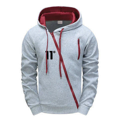 Fashion Autumn Winter Hoodie Comfort Single Sweatshirt Top Pants Men Versatile Diagonal Zipper Jacket Casual Jogging Sport Daily.