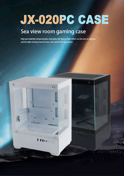 MANMU Tempered Glass Transparent Pc Case Cabinet M-Atx Gaming Rgb Case Desktop Tower Computer Case.