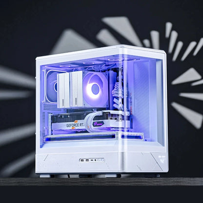 JONSBO D200 MATX Case (Column-Free Curved Sea View/240 Radiator/ATX Power Supply/Digital Display/Type-C Gen2 10Gbps+).