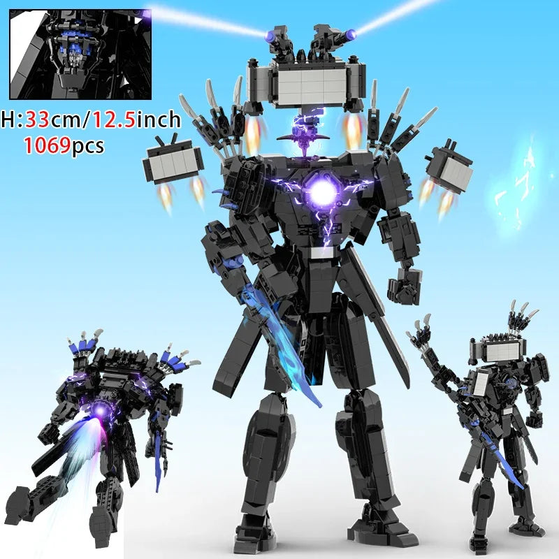 Moc Skibidi Toilet Action Figures builing blocks,Camerman Titan Speakerman Surveillance Man TVMan Boys Bricks Toys For Kids Gift.