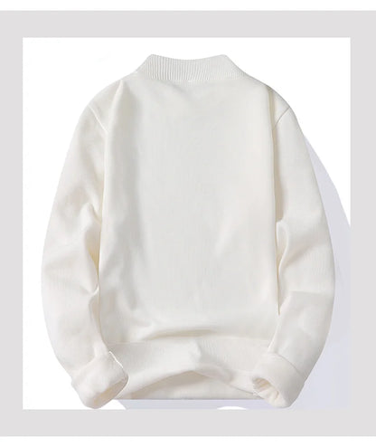 Men's Pullover Soft Sweater Winter Velvet Shirts Brand Clothing Knitted Fleece Warm Cold Blouse Slim Fit Bottom Shirts.