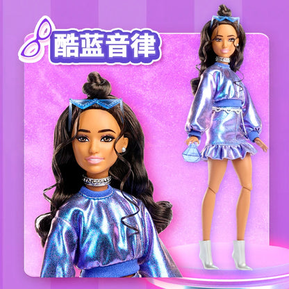 Hot High Quality Barbie Deluxe Style Dolls Pink Dress Outfit Blond Hair Knot Bow Accessories Toys For Girls Sweet Gift In Stock