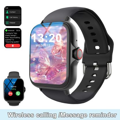 Smart watch with full touch screen, call, message reminder, music control and other functions, compatible with iPhone/android mo.