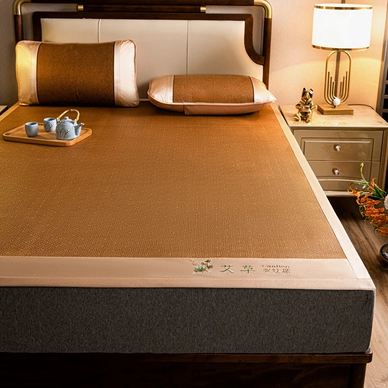 Natural Ice Rattan Mat 90/120/150/180/200cm Cool Summet Mat Mattress Plant Fiber Mat Househould Straw Mats Furniture Protector