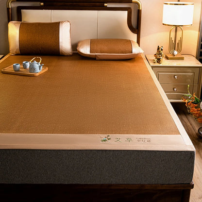 Natural Ice Rattan Mat 90/120/150/180/200cm Cool Summet Mat Mattress Plant Fiber Mat Househould Straw Mats Furniture Protector