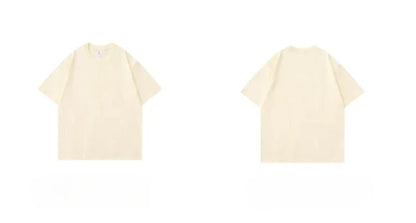 300g Cotton T Shirts Men Short Sleeved Heavyweight  Summer Round Neck Loose Breathable Shirt for Men Women Basic Tee.