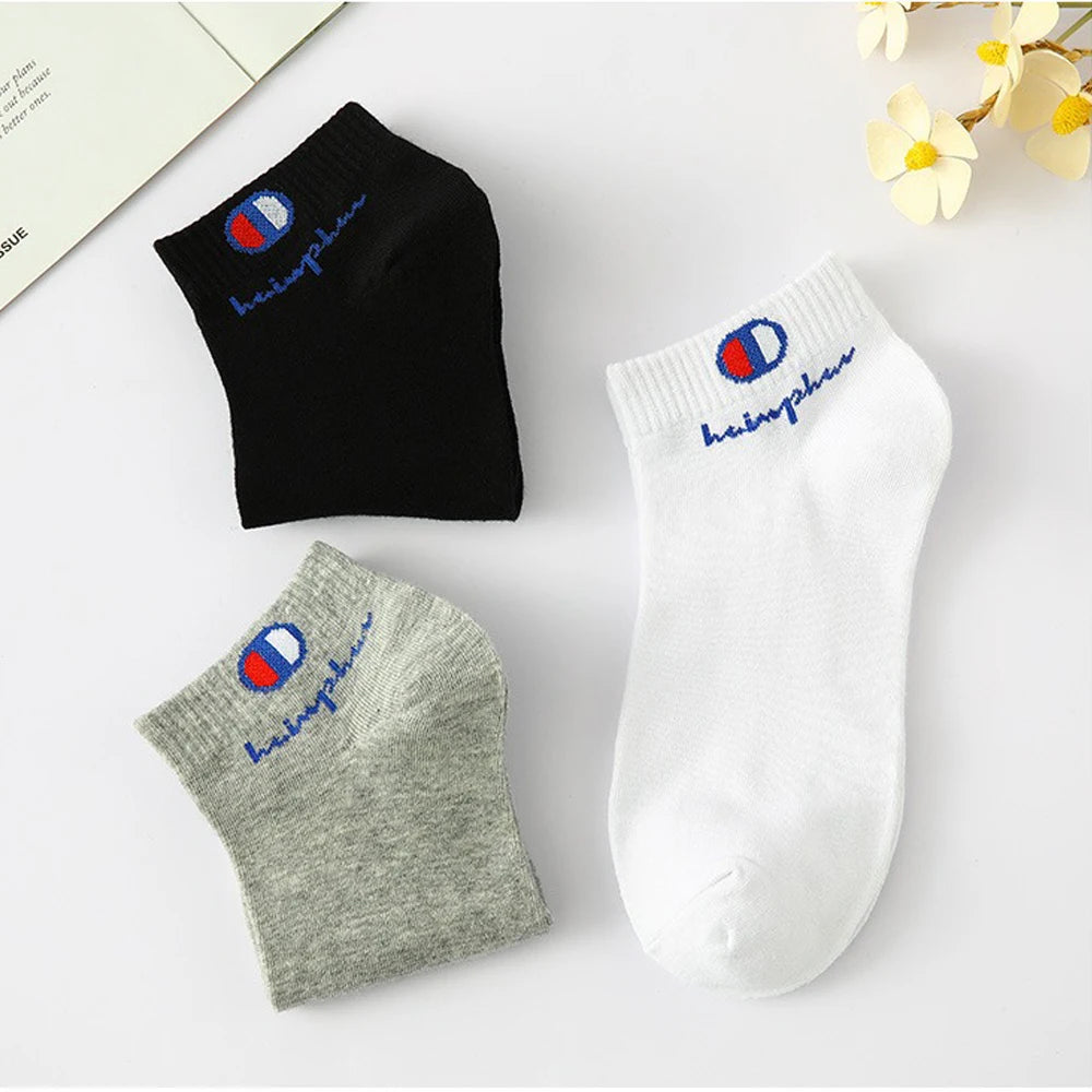 5/10/20 Pairs Men Ankle Socks Cotton Brand Classic Fashion Black White Socks Breathable Mesh Athletic Sports Socks for Summer.