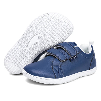 Boys Girls Barefoot Shoes Kids Wide Toe Minimalist Fashion Sneakers Lightweight Hook Loop Artificial Leather Walking Flats.