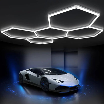 LED Honeycomb Lamp Barbershop Light Hexagon Lights Lamp AC85-265V Led Tube Ceiling Lighting For Car Detailing Workshop.