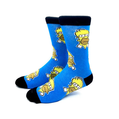 New 1 Pair The Simpsons Harajuku Women Men Socks Cartoon Personality Skateboard Socks Anime Middle Tube Cotton Unisex Socks