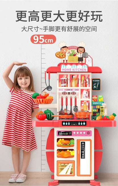 Children's Home Cooking Simulator Kitchen Set Kitchen Girls Cooking Spray Dining Table Toys Christmas Gifts