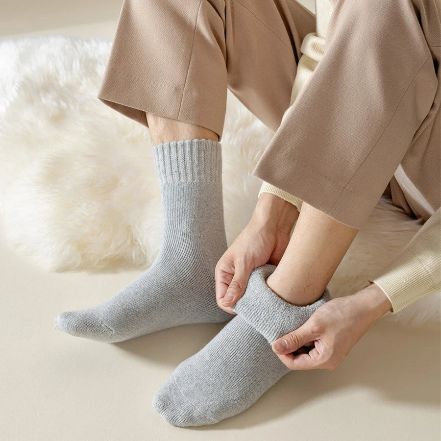 MuqiNush 5 Pairs  Socks Men Women Ankle Knee-High Sport Athletic Running Cycling Socks Winter Warm and Thick Fashion For Daily.