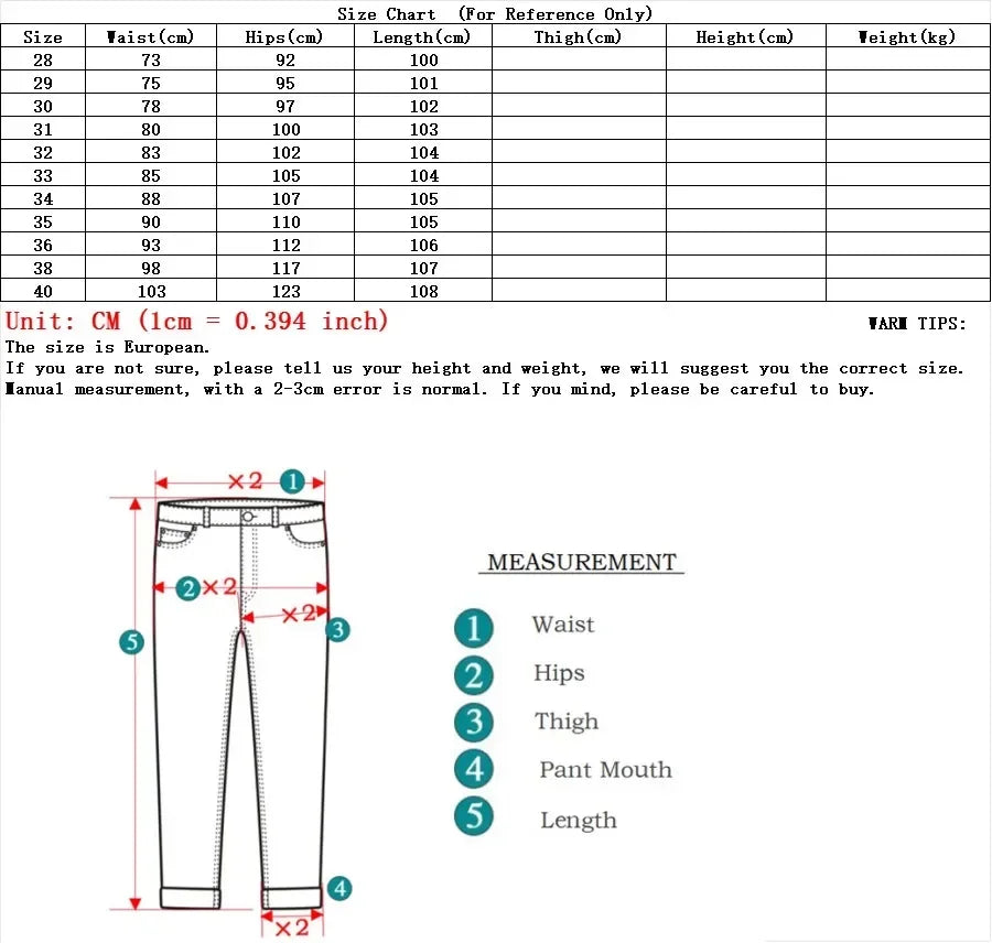 2024 Fashion Men Stretch Loose Straight Jeans Casual Elastic Slim Fit Denim Pants Male Brand Business Trousers Large size 38 40.