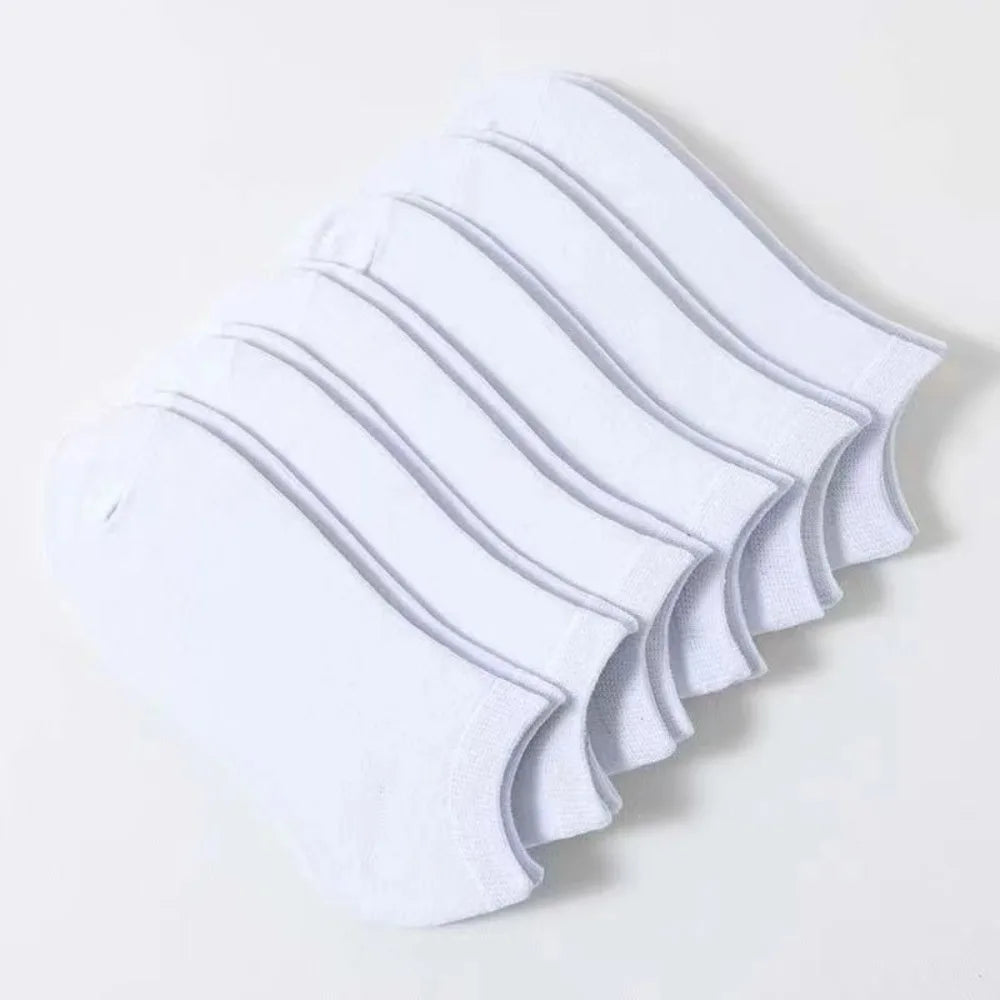 Unisex Casual Plain Color Boat Socks Thin Breathable Comfy Anti Odor Sweat-absorbing Ankle Socks For Men Women black,white,gray.