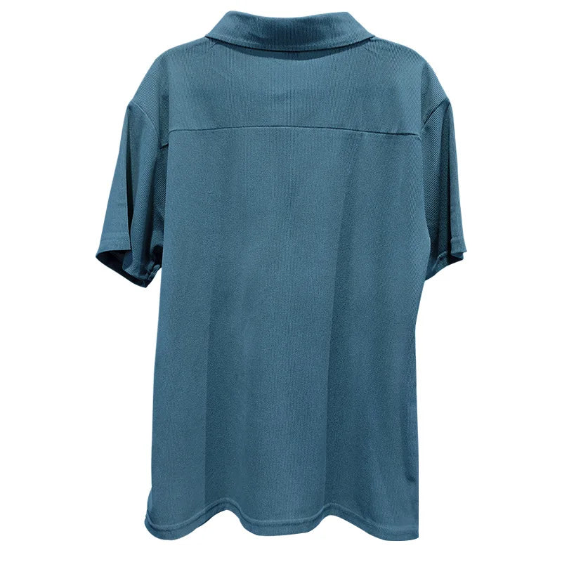 Sommer neue europäische und amerikanische Handel große Herren einfarbig Set mit Kragen, Kurzarm, Reiß verschluss Hosen Set, 2 Stück