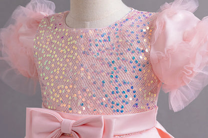 Hetiso Mädchen Pailletten Prinzessin Kleid flauschige Tutu Ärmel Geburtstags feier Leistung Hochzeit Ballkleid Kinder Kleider 3 6 8 10 Jahre.