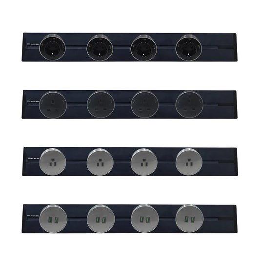 MANLEIKE Schienensteckdose UK EU US-Standardschiene zur Wandmontage, abnehmbarer Universalstecker für Haushaltsgeräte, Leistung 8000 W mit USB-Anschlüssen.