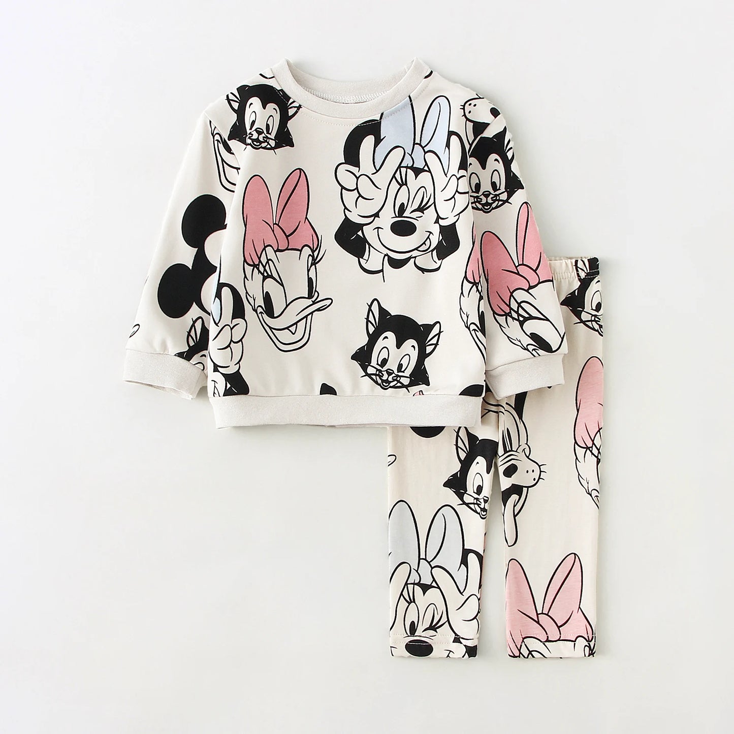 Minnie Baby Girl Clothes Sets Spring Autumn 0-4Y Fashion Girls Sweatshirts + Leggings Toddler Girl Outfits Sets.