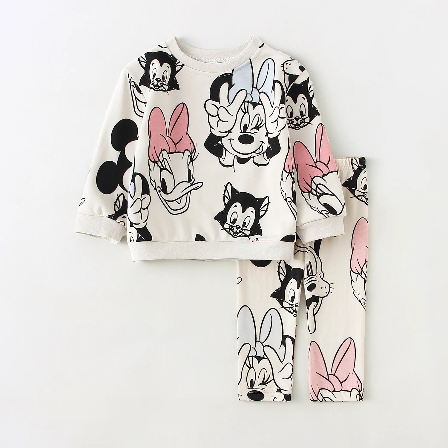 Minnie Baby Girl Clothes Sets Spring Autumn 0-4Y Fashion Girls Sweatshirts + Leggings Toddler Girl Outfits Sets.