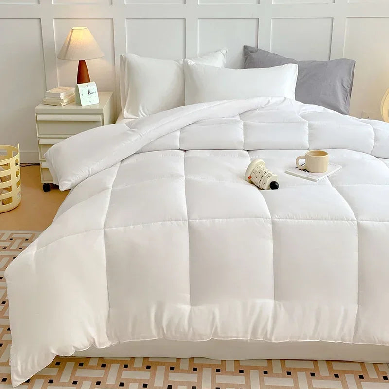 2024 new winter quilt thickened warm solid color simple wind soybean fiber quilt skin-friendly lock warm spring and autumn quilt.