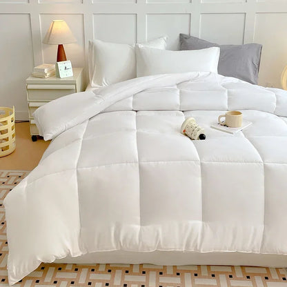 2024 new winter quilt thickened warm solid color simple wind soybean fiber quilt skin-friendly lock warm spring and autumn quilt.