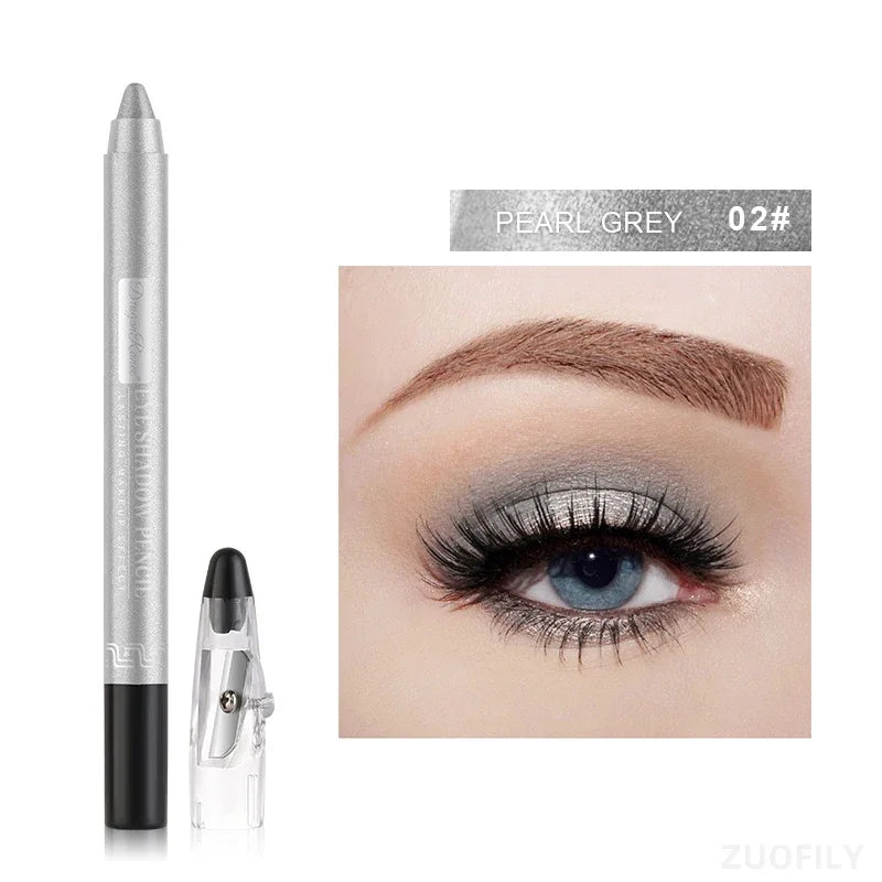 12Colors Glitter Eyeshadow Pen Long Lasting Matte Eye Shadow Palette Shiny Highlighter Silver Purple Eyeliner Pencil Cosmetics.