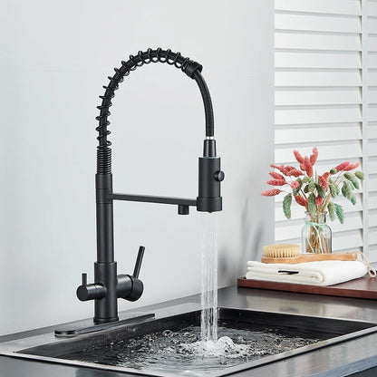 Filtered Kitchen Faucet Pure Water Kitchen Faucet Dual Handle Hot&Cold Drinking Water Purified Kitchen Mixer Taps