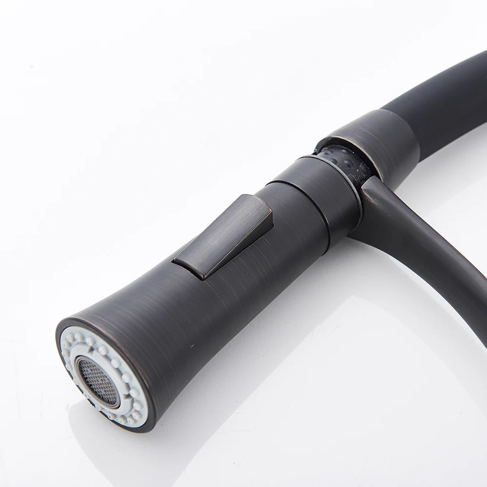 Matte Black  Kitchen Sink Faucet Pull Down Swivel Spout Kitchen Sink Tap Deck Mounted Bathroom Hot and Cold Water Mixers